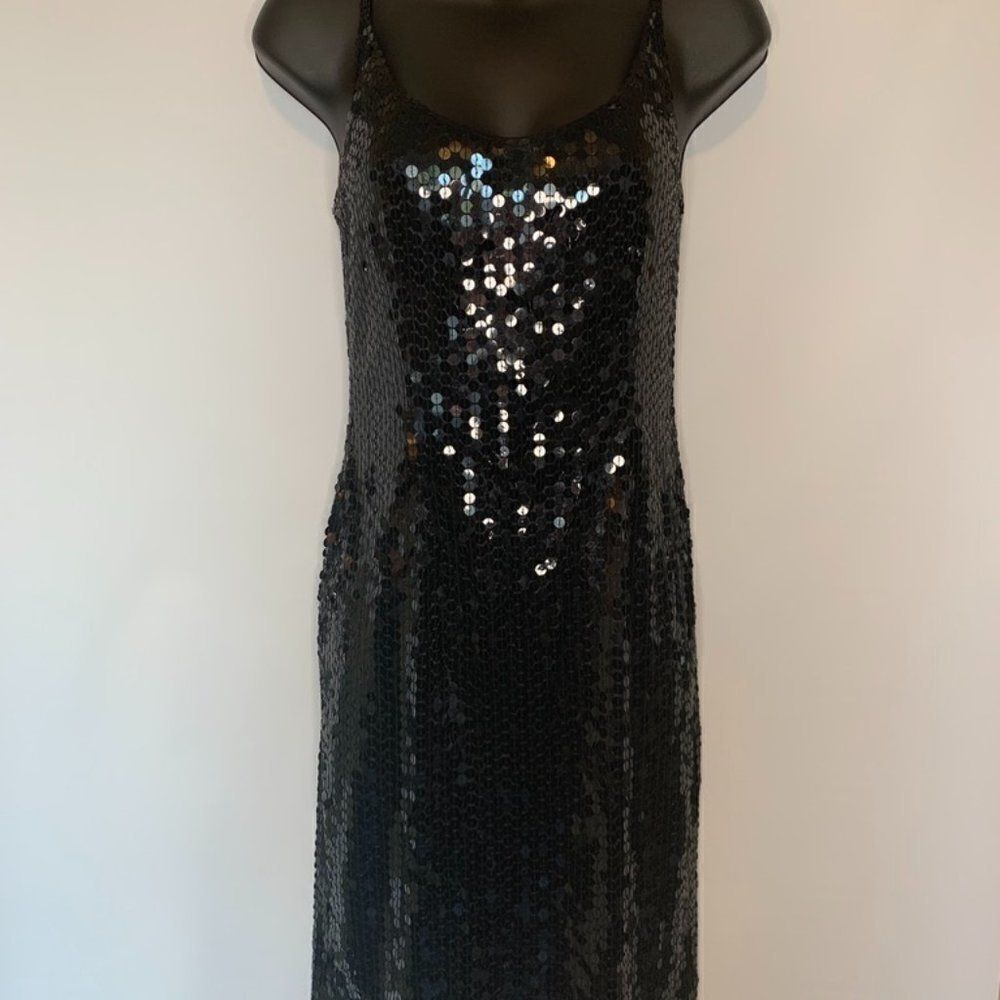 Black Tie Black Sequin Dress